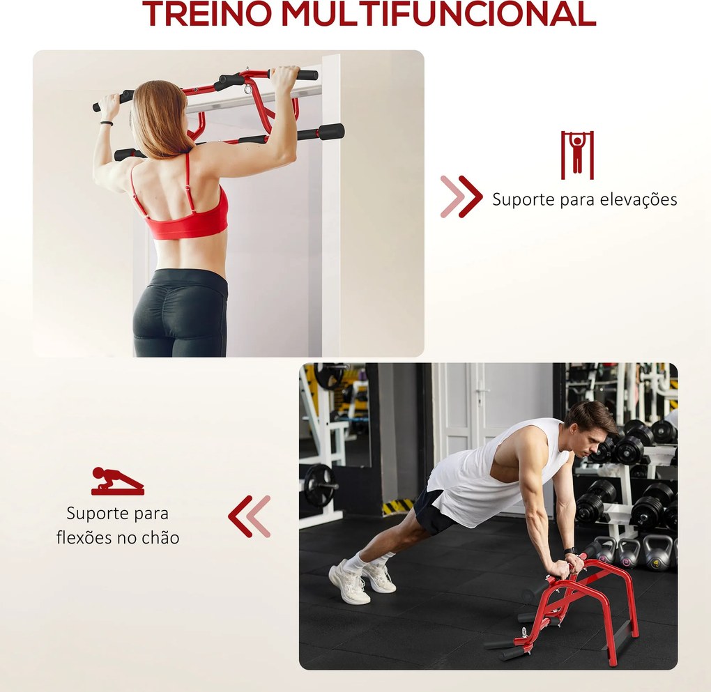 SPORTNOW Barra de Elevação Multifuncional Barra de Elevação de Parede