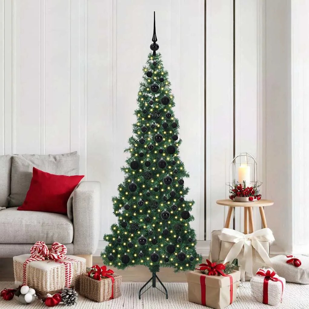 vidaXL Árvore de Natal artificial de canto Verde 180 cm PVC e Metal