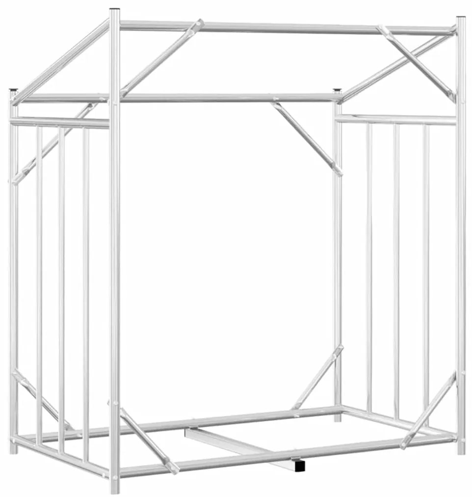 Rack de lenha com tampa de chuva 101x61x110,5cm aço galvanizado