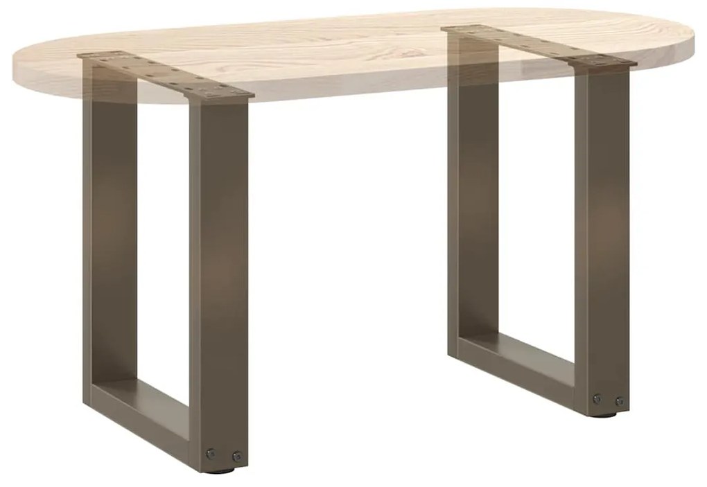 Pés para mesa de centro em formato de U, 2 peças, aço natural, 38 x (4