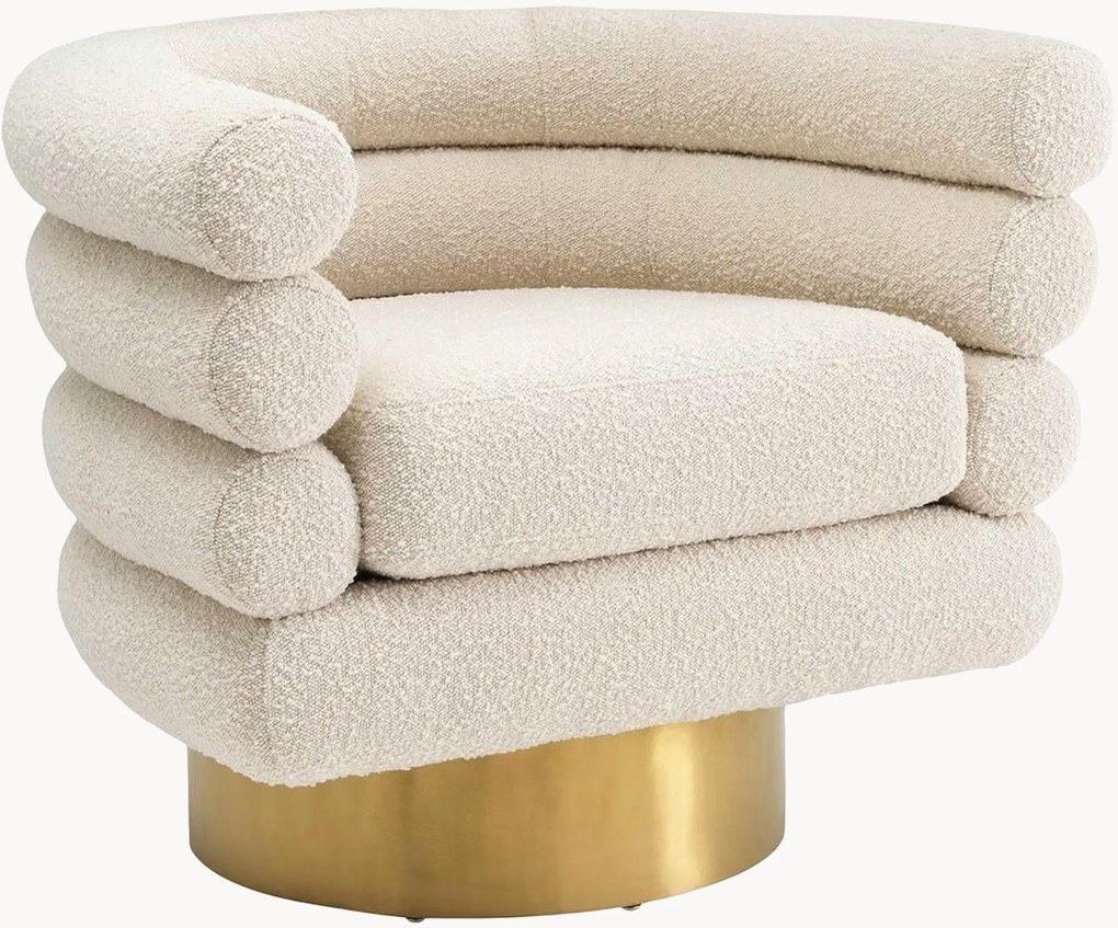 Cadeira com braços giratória em bouclé Maguire