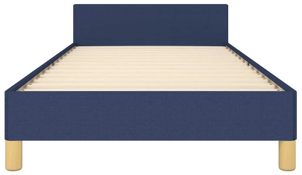 Estrutura cama c/ cabeceira sem colchão tecido 90x200 cm azul