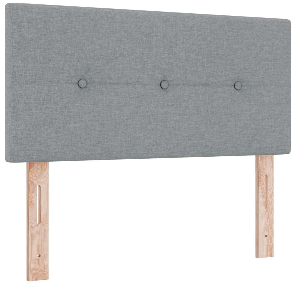 Cama Box Spring com Colchão Cinza Claro 90x200 cm Tecido