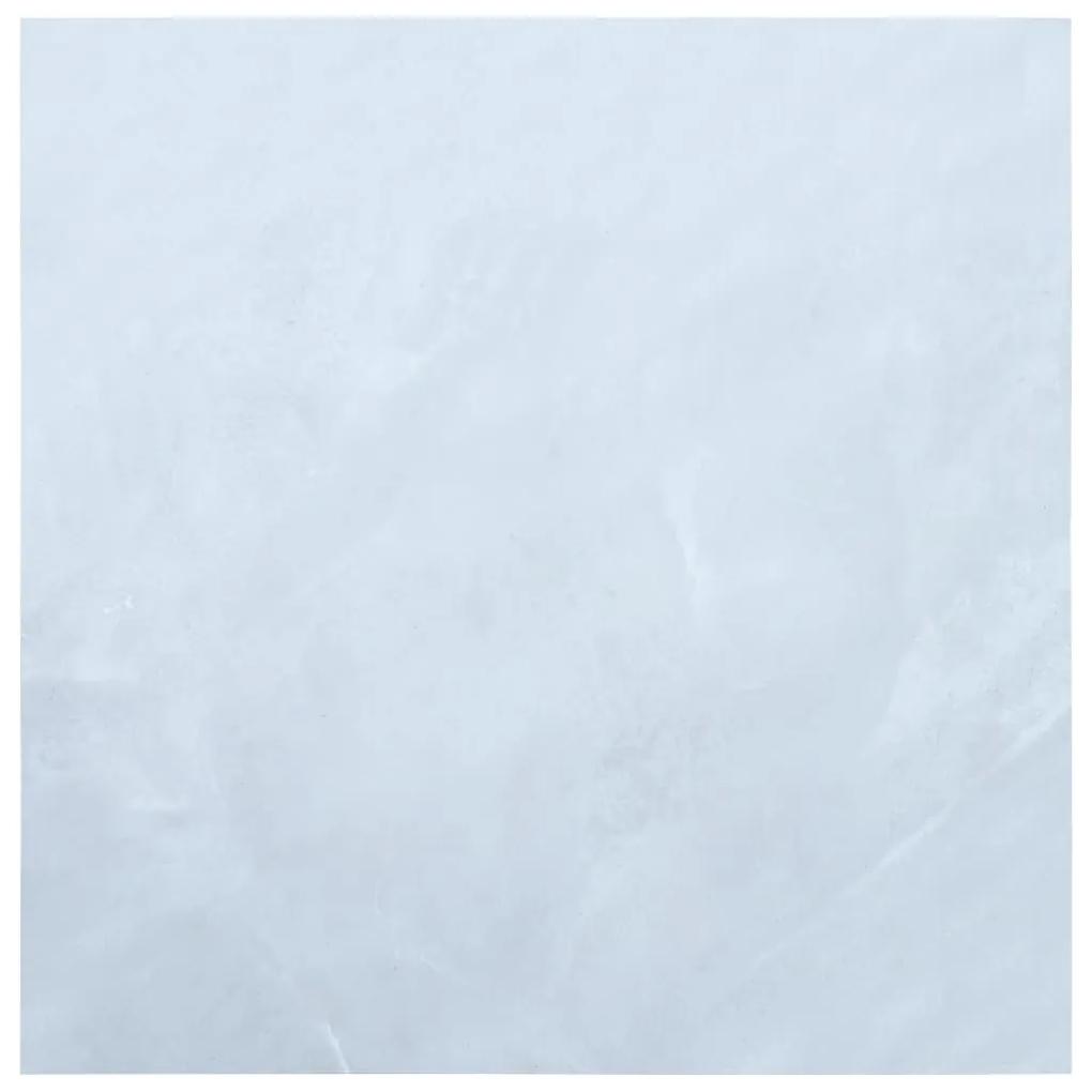 Tábuas de soalho autoadesivas 5,11 m² PVC mármore branco