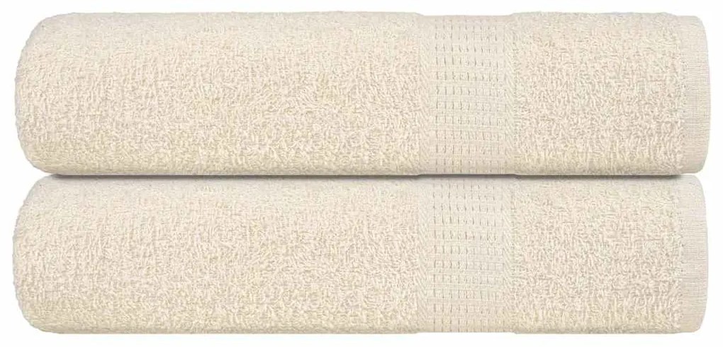 vidaXL Toalhas de banho 2 pcs FROGN 100x150 cm 100% algodão creme