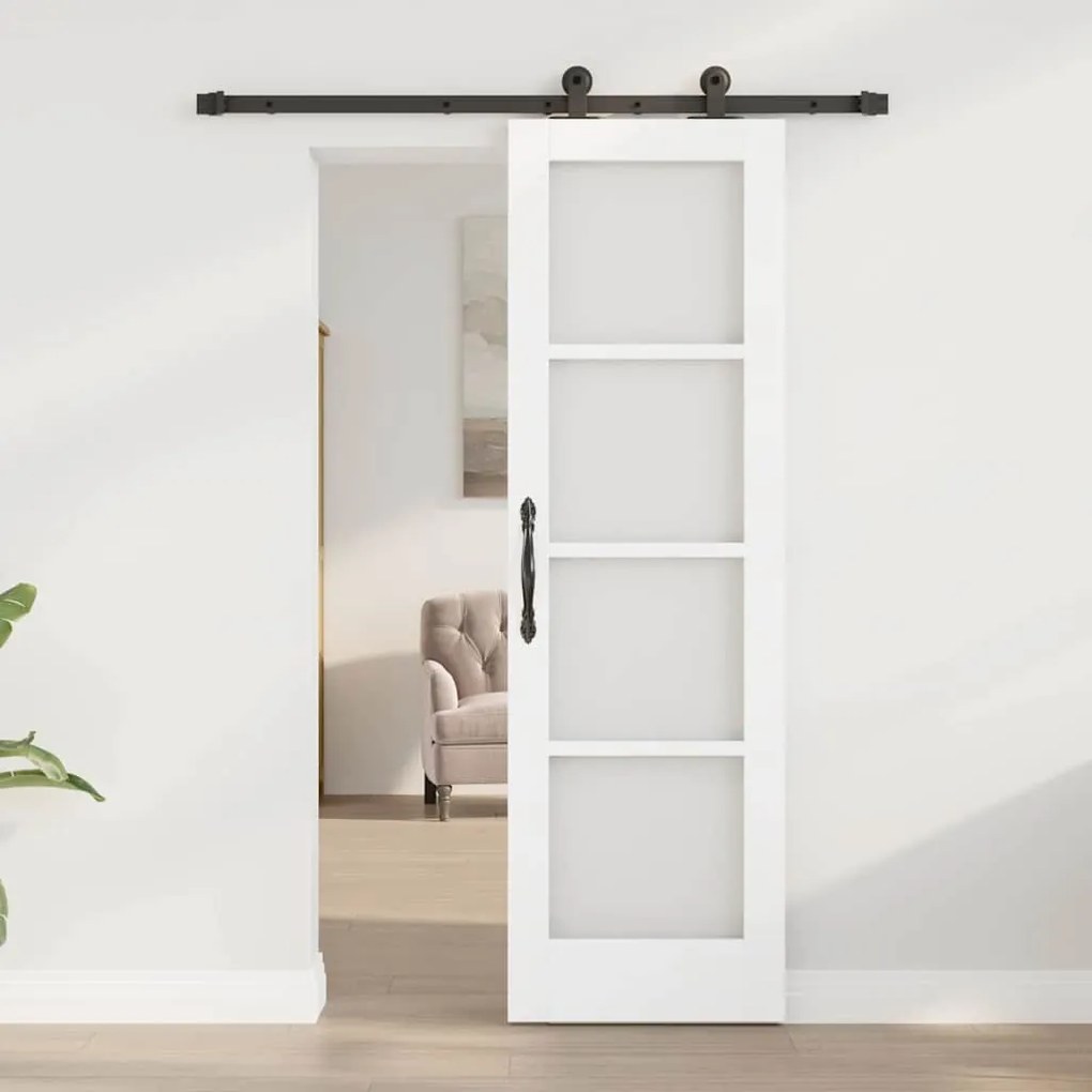 Porta Deslizante vidaXL com Conjunto de Ferragens "ORKDAL" Branca 61x1