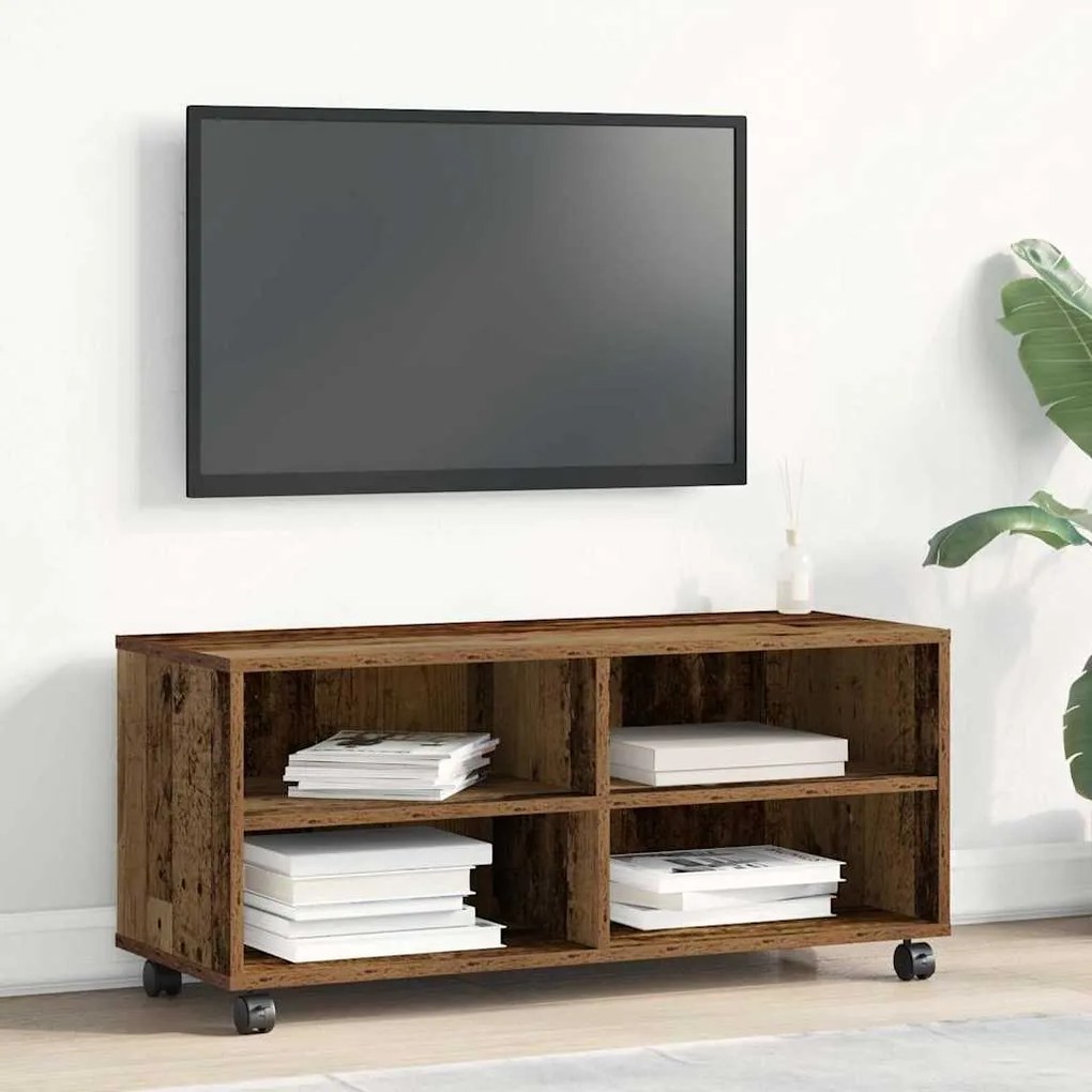 Cômoda para TV vidaXL Madeira Velha 90x35x35 cm Madeira Engenharia