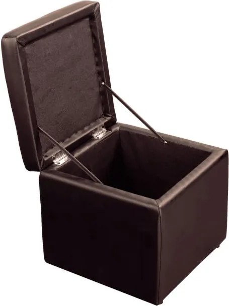 Banco quadrado de arrumação com tampa em PU para hall de entrada quarto 40 x 40 x 40 cm Castanho