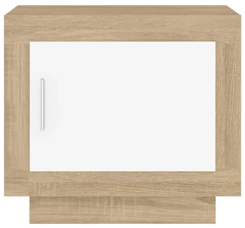 Mesa de centro 51x50x45 cm madeira processada branco/sonoma