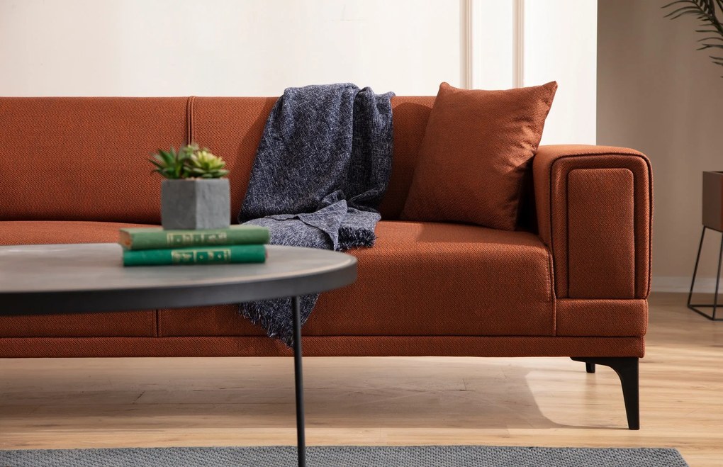Sofá de 2 Lugares Horizon – Vermelho Telha – 170 cm x 85 cm x 77 cm
