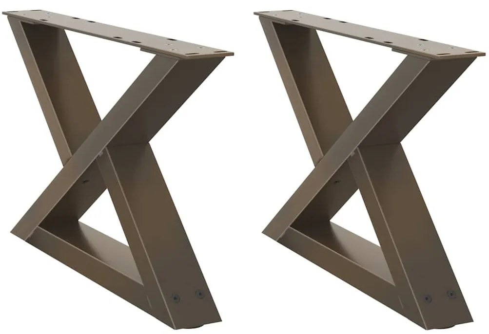 Pés para mesa de centro 2 peças aço natural 50x(30-31,3) cm aço