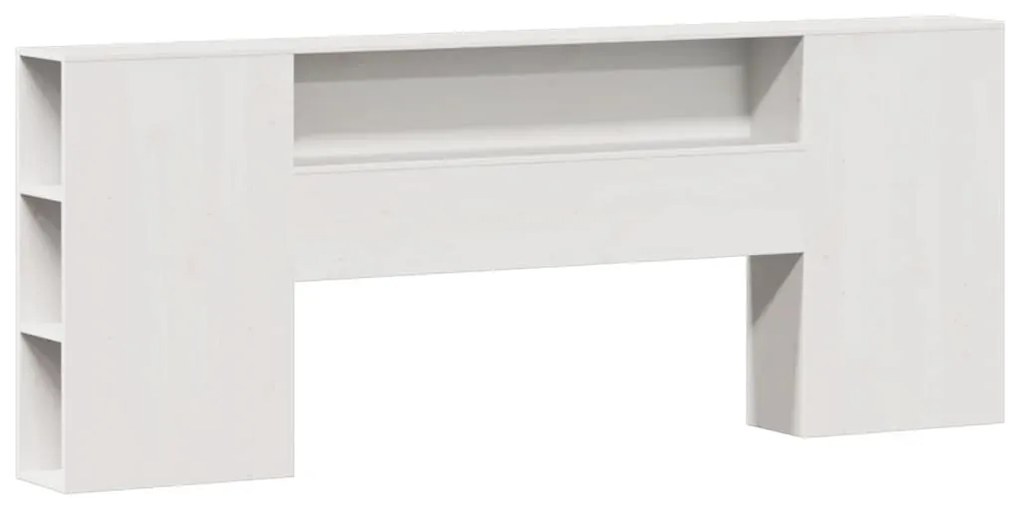 Cama com estante sem colchão 200x200 cm pinho maciço branco