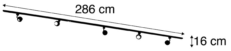 LED Sistema de iluminação de trilho inteligente preto 5 luzes 1 fase - Iconic Gissi Moderno
