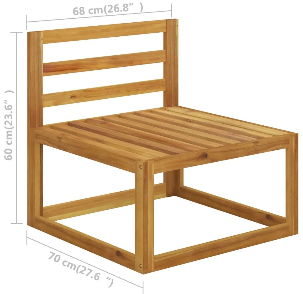 2 pcs conjunto de sofás de jardim com almofadão acácia maciça