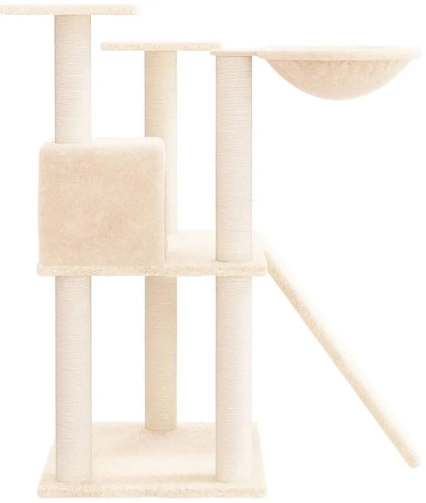Árvore para gatos c/ postes arranhadores sisal 83 cm cor creme