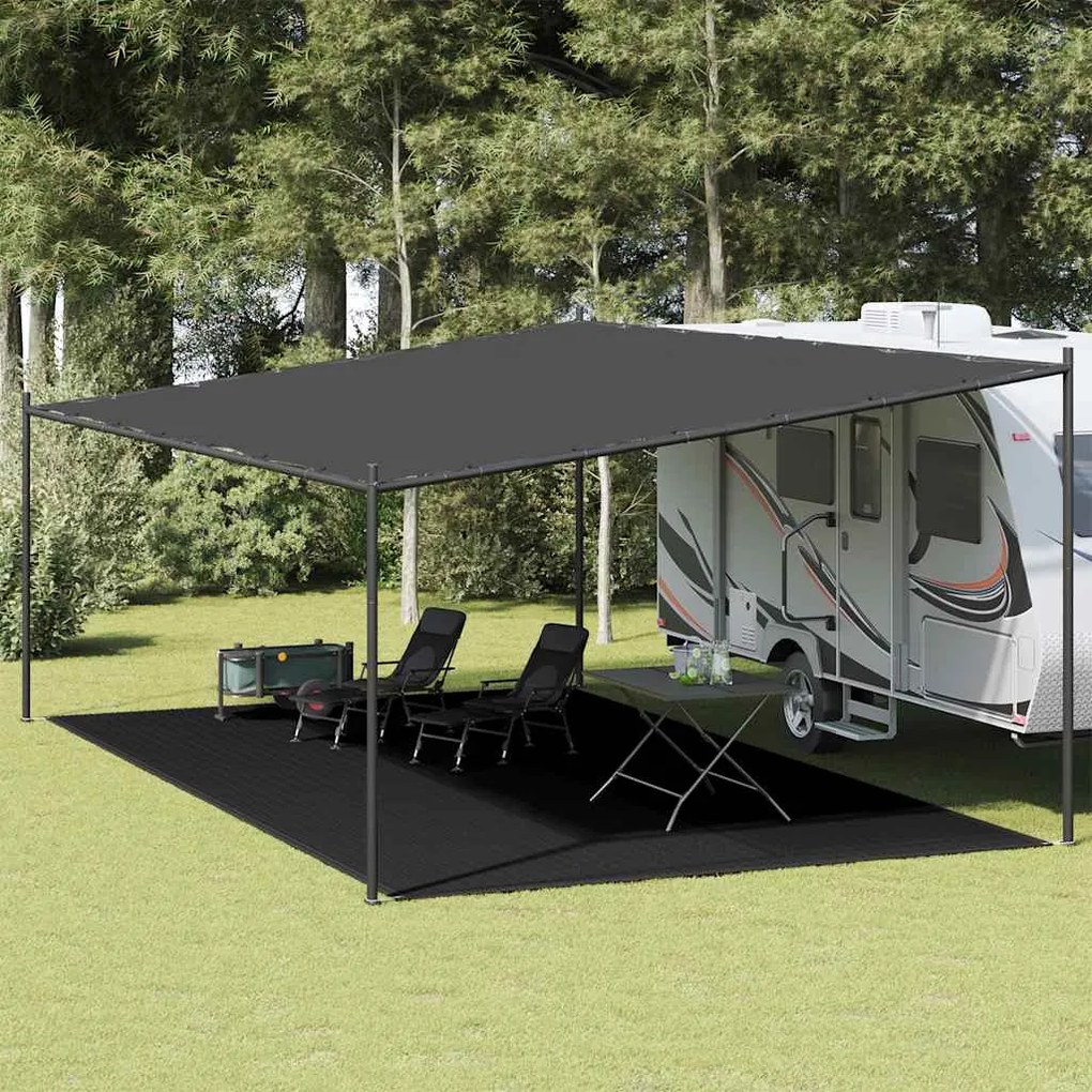 vidaXL Tapete de campismo para tenda PEAD 400x700 cm preto