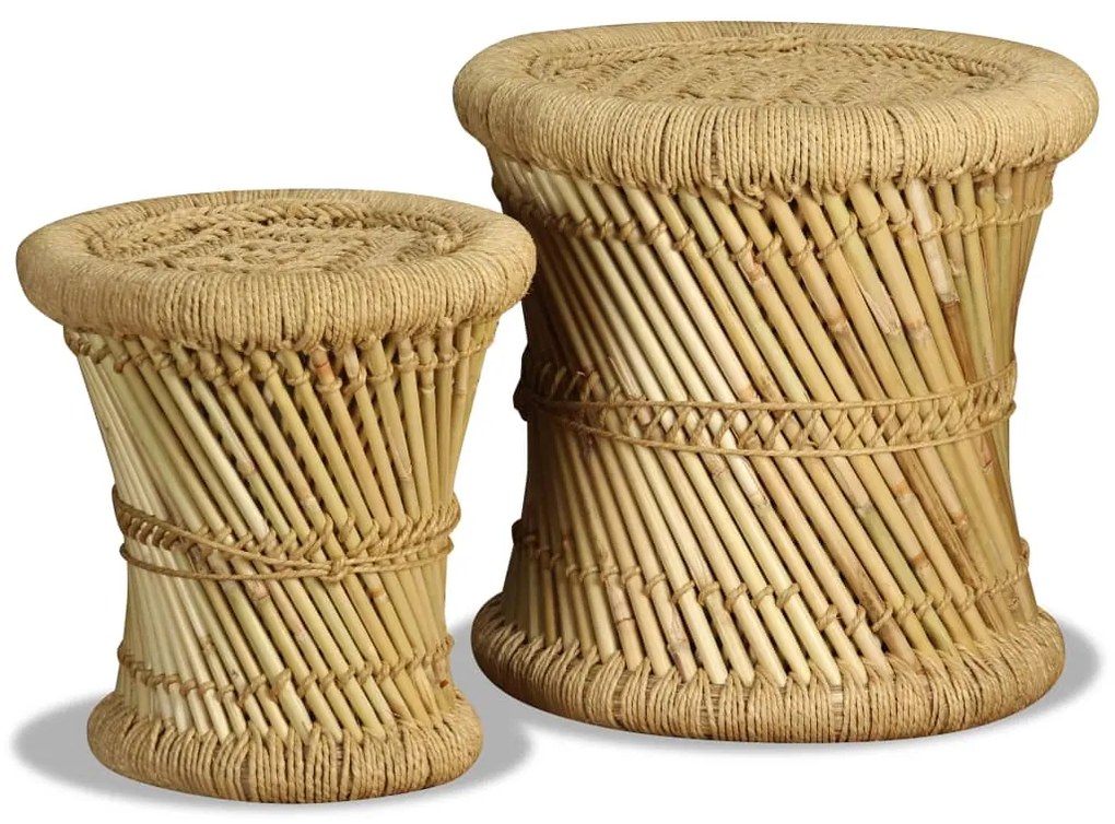 Bancos 2 pcs bambu e juta