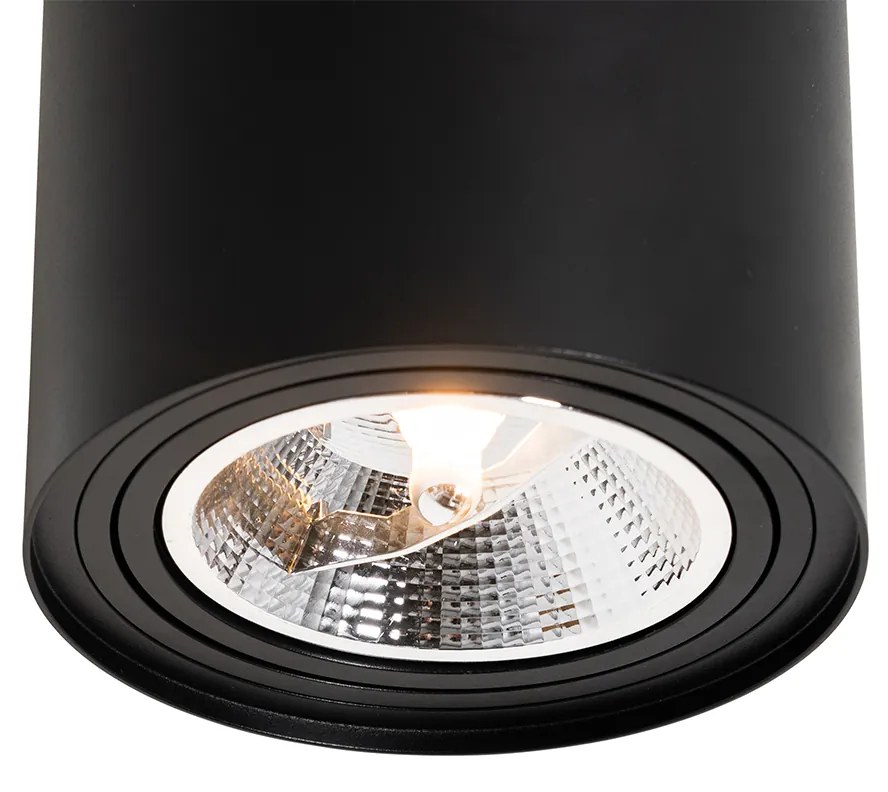 Foco de teto moderno preto rotativo e inclinável AR111 - Rondoo Up Moderno
