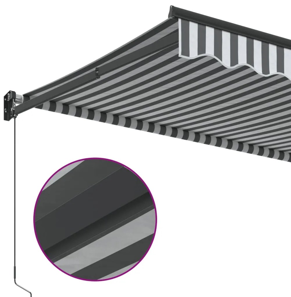 Toldo retrátil 3,5x2,5 m tecido e alumínio antracite e branco