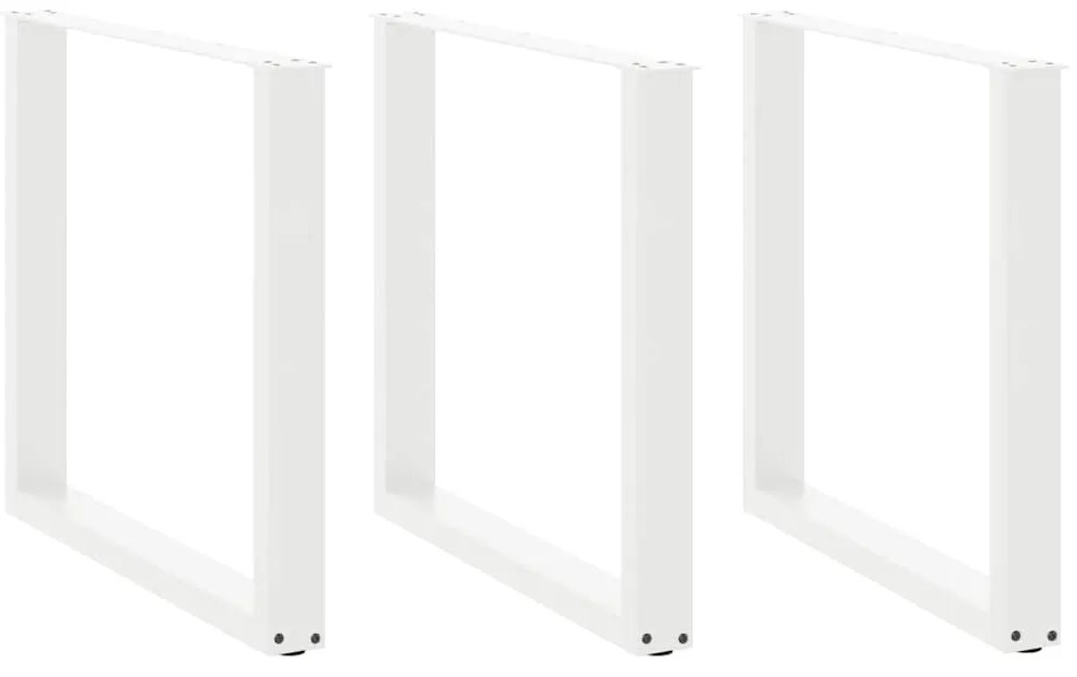 Pés para mesa de jantar em formato de U, 3 peças, branco, 90x (72-73)