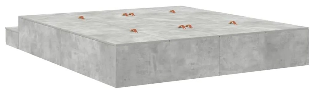 Estrado de Cama Cinzento Concreto 180x200 cm