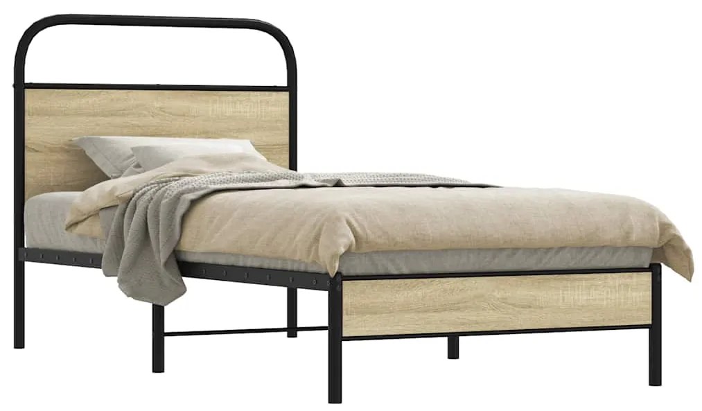 Estrutura cama s/ colchão derivados de madeira carvalho sonoma
