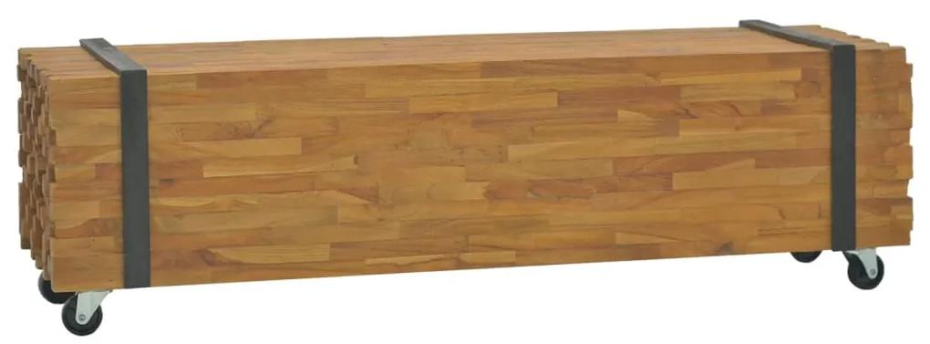 326173 vidaXL Suporte de TV 110x30x32,5 cm madeira de teca maciça