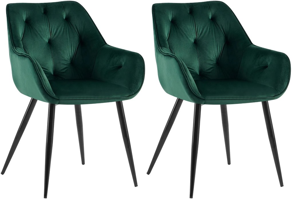 Conjunto de 2 cadeiras de sala de jantar Cassis 56 x 81 x 58 cm Verde