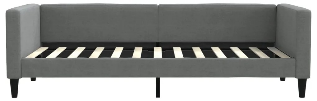 Sofá-cama 90x200 cm tecido cinzento-escuro