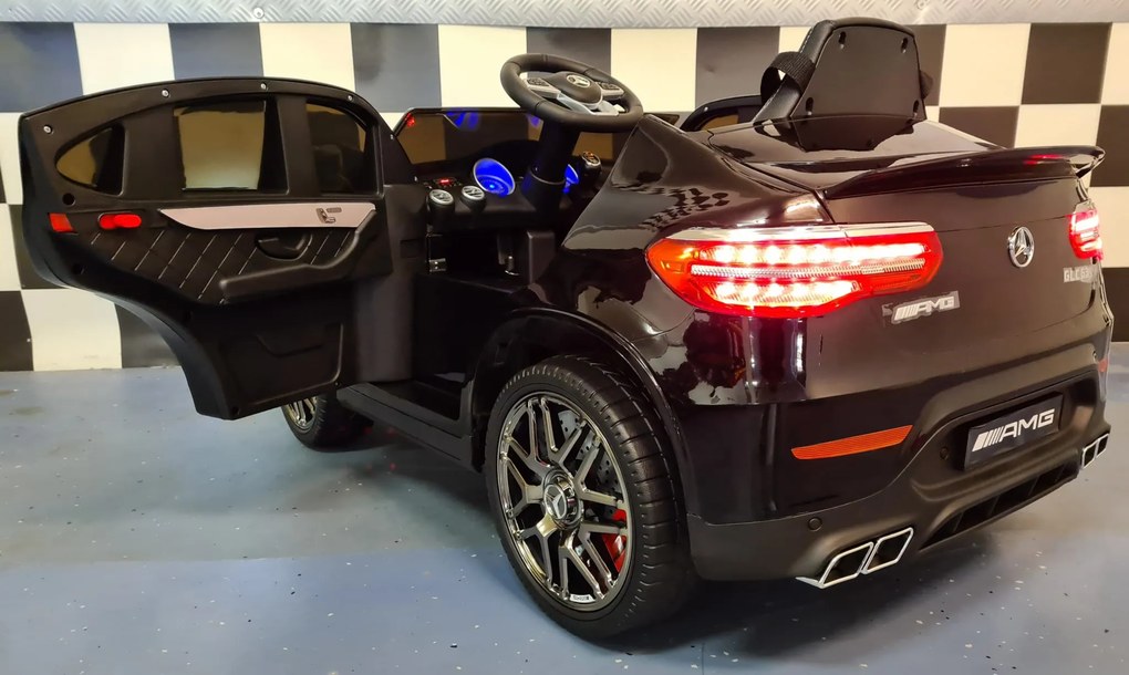 Carro elétrico de criança 3 a 6 anos, 12V 4x4 Mercedes GLC 1 pessoa, Pneus Borracha pintado de preto