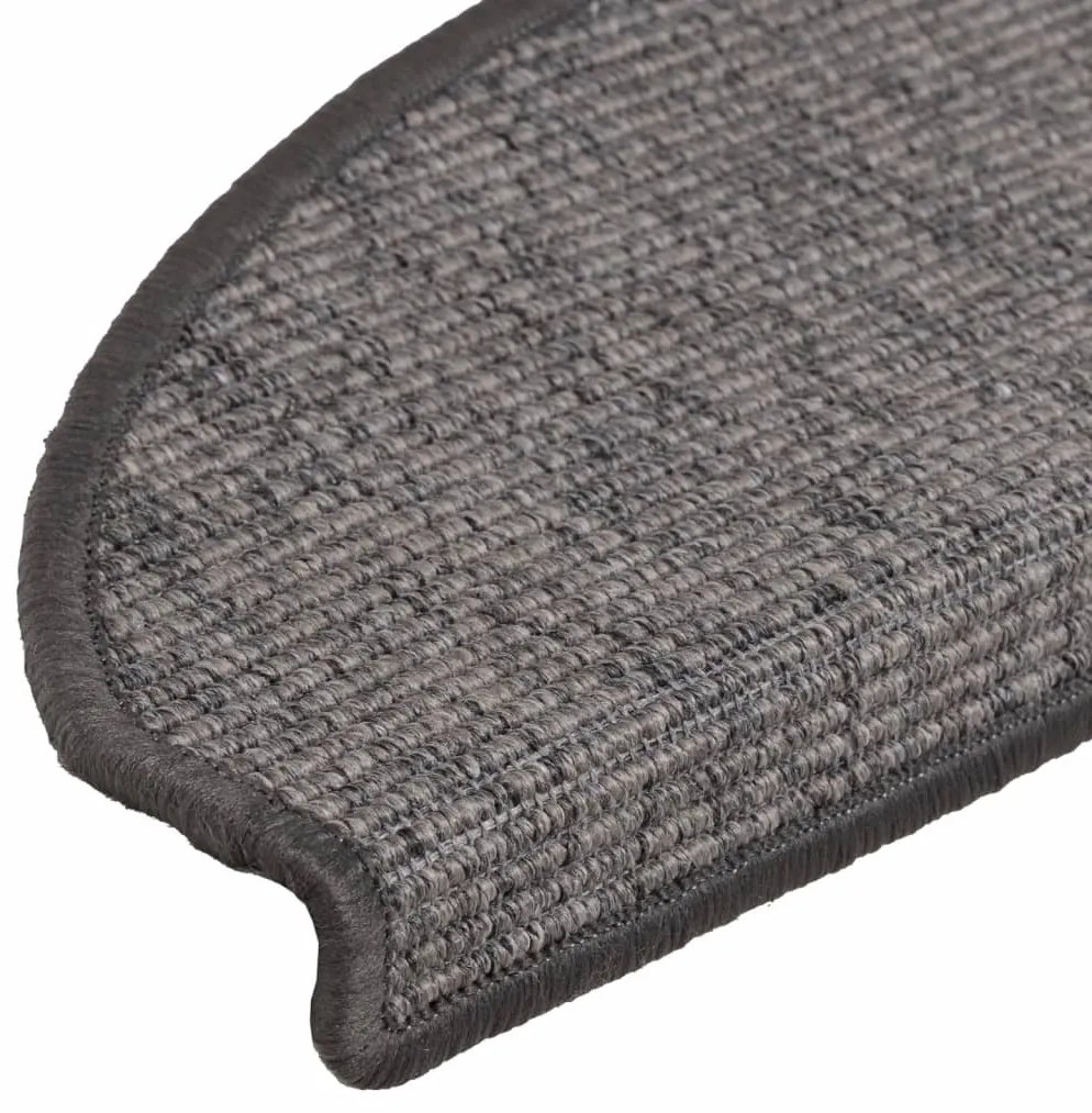 Tapetes de escada autoadesivos 15 pcs 65x21x4cm cinzento e bege