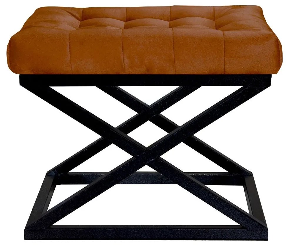 Pouffe Capraz – Preto Terracota – 50x42x40 cm