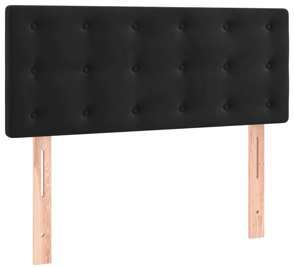 Cama com molas/colchão 90x190 cm veludo preto