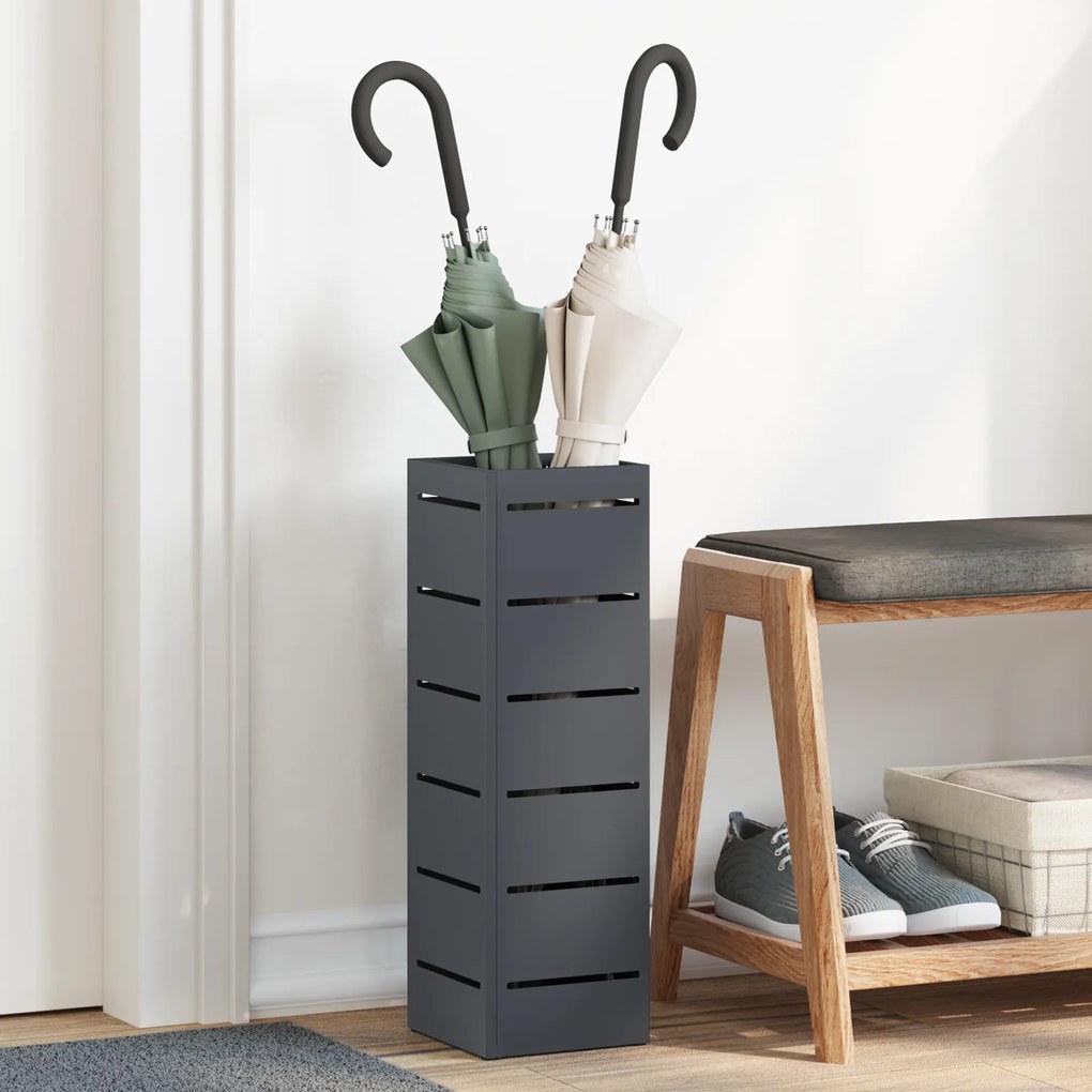 vidaXL Suporte para Guarda-Chuva Antracite Metal Médio