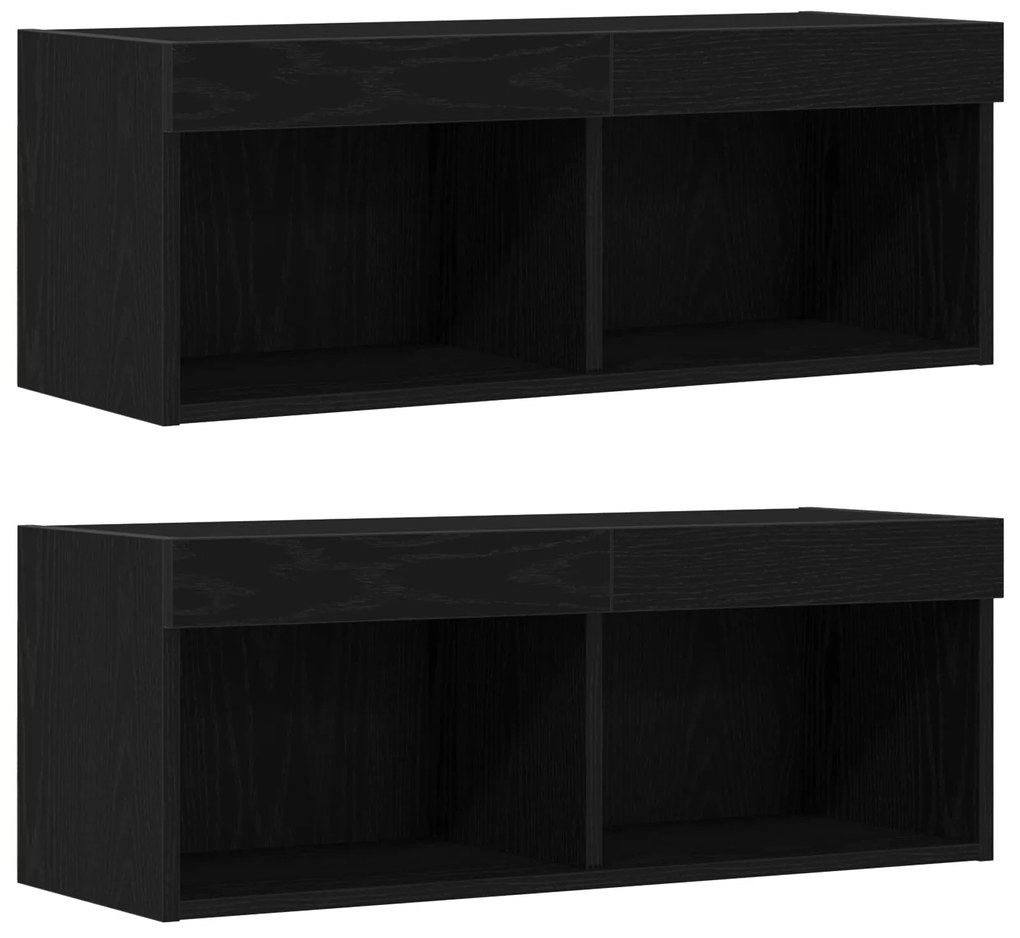 Prateleira Flutuante vidaXL 2 pcs Carvalho Preto 40x28,5x40 cm Madeira