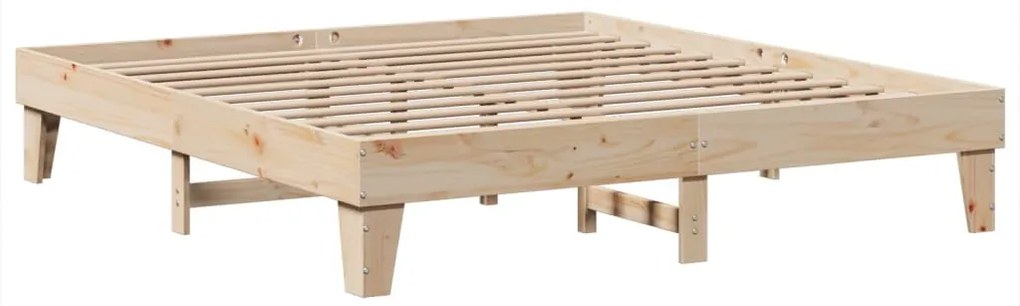 Cama sem colchão 200x200 cm madeira de pinho maciça
