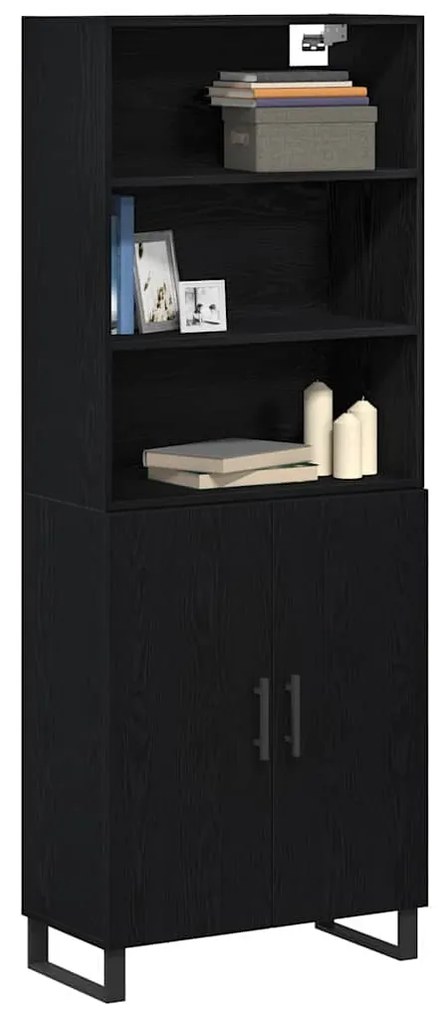 Highboard vidaXL Carvalho Negro 69.5x34x180 cm Madeira de Engenharia