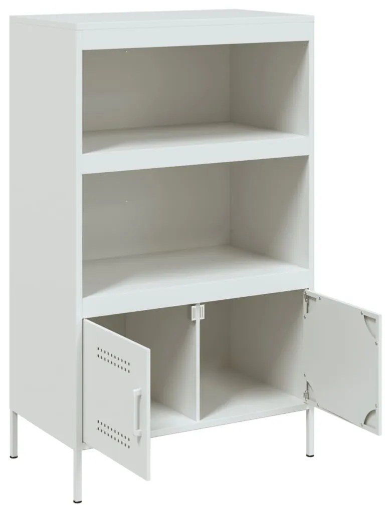 Aparador alto 68x39x113 cm aço branco