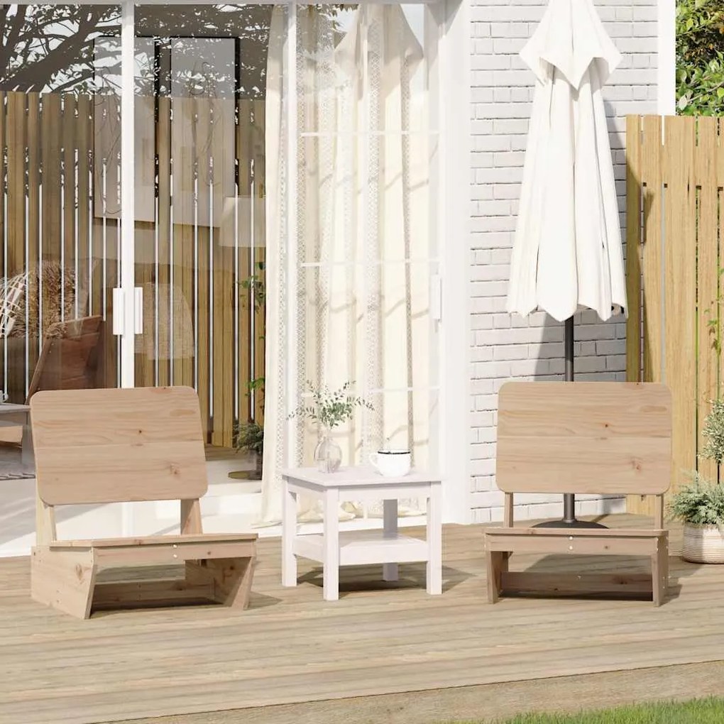 vidaXL Cadeiras de jardim 2 pcs 60x64x70,5 cm pinho maciço