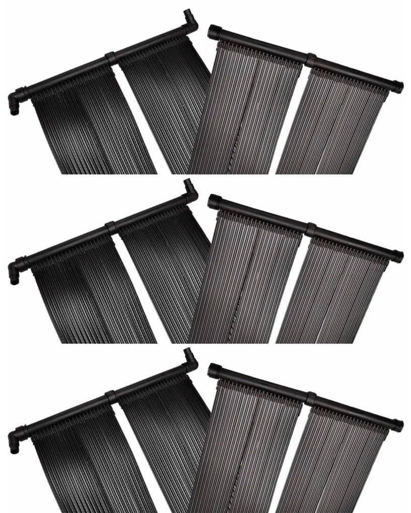 Painéis aquecedores solares de piscina 6 pcs 80x620 cm