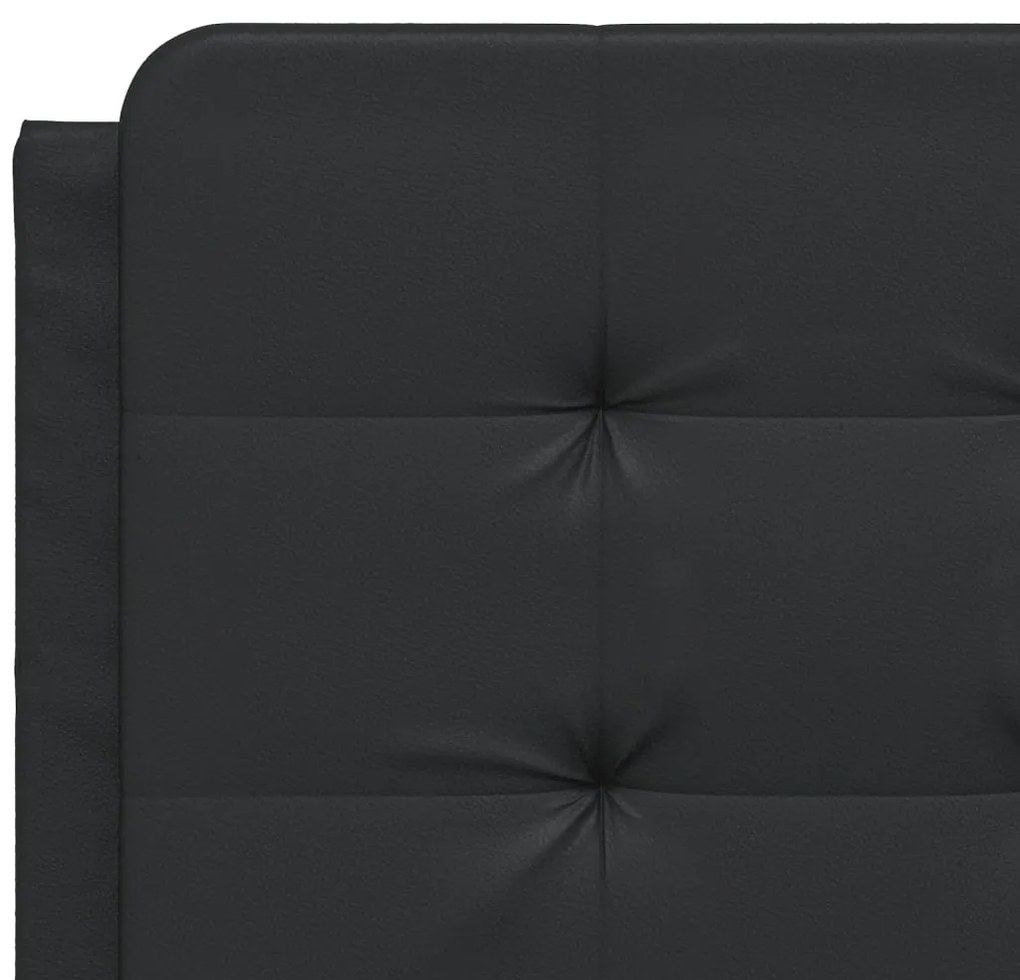 Estrutura cama c/ cabeceira 140x200 cm couro artificial preto