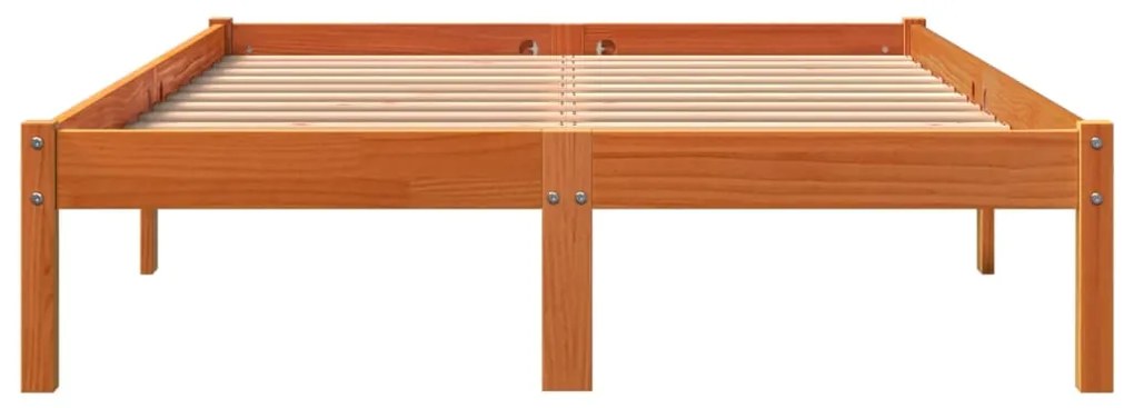 Cama sem colchão 120x200 cm madeira pinho maciça castanho-mel