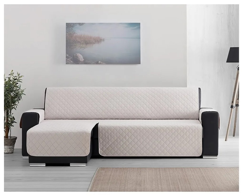 Capa de Sofá Chaise Longue Acolchoada (Cor Pastel)