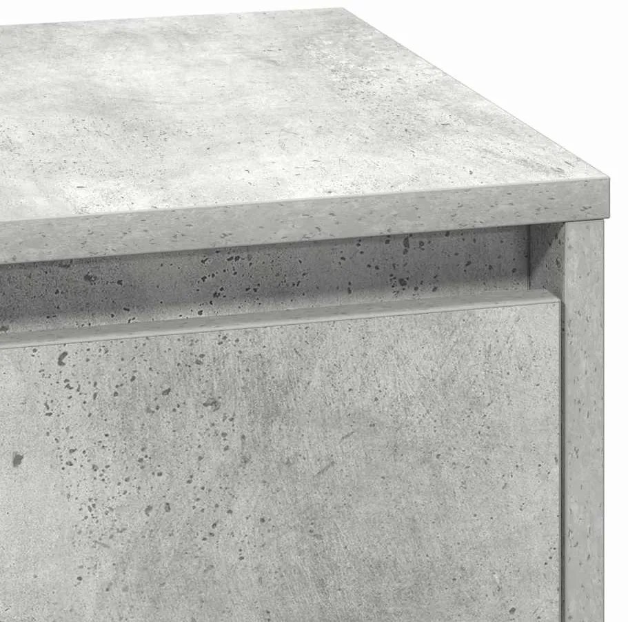 Mesas de cabeceira com luzes LED 2 pcs Cinza Concreto 39x34,5x50 cm