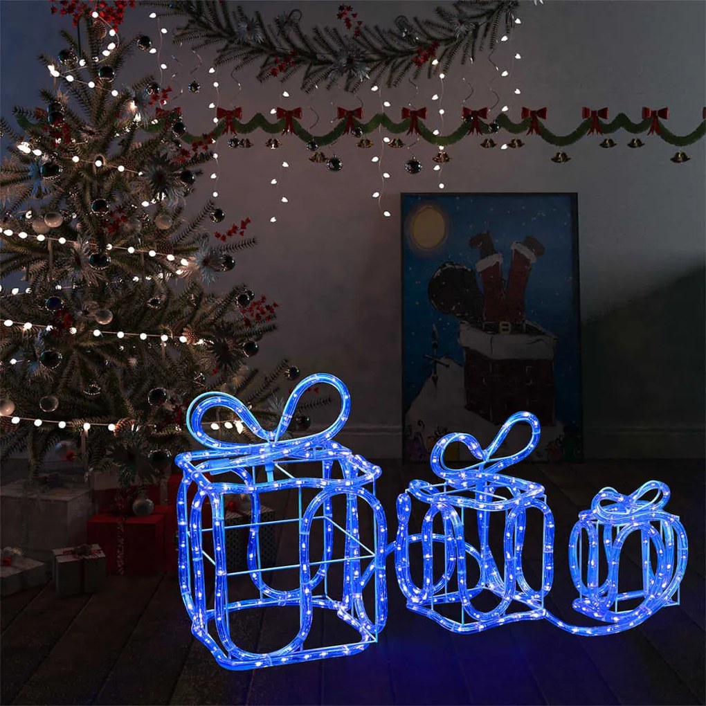 329827 vidaXL Caixas presente de Natal com 180 luzes LED interior/exterior