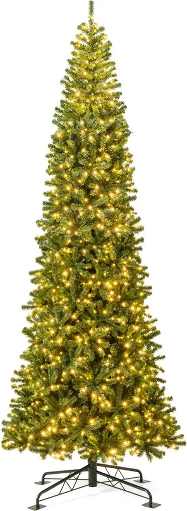 Árvore de Natal Artificial 360 x 130 cm Dobrável Pré-iluminada Interior Verde