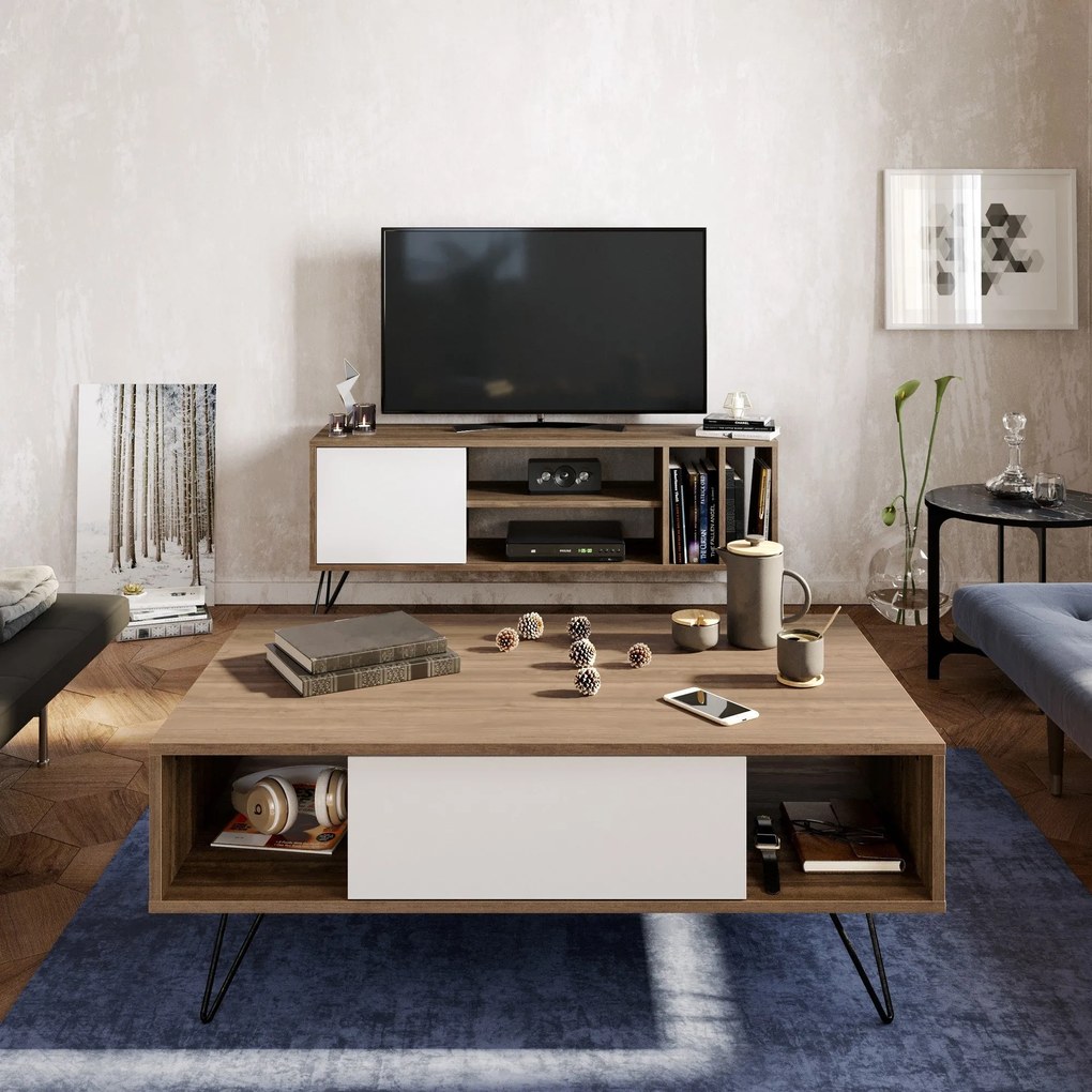 Mesa de Centro Mistico – Nogueira Branca – 120x45,6x60 cm