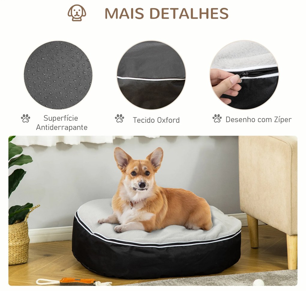 PawHut Cama para Cães e Gatos Lavável com Capa Removível Almofada para