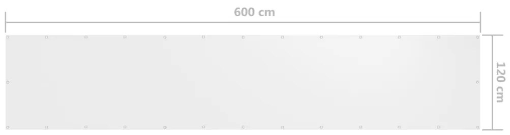 Tela de varanda 120x600 cm tecido Oxford branco