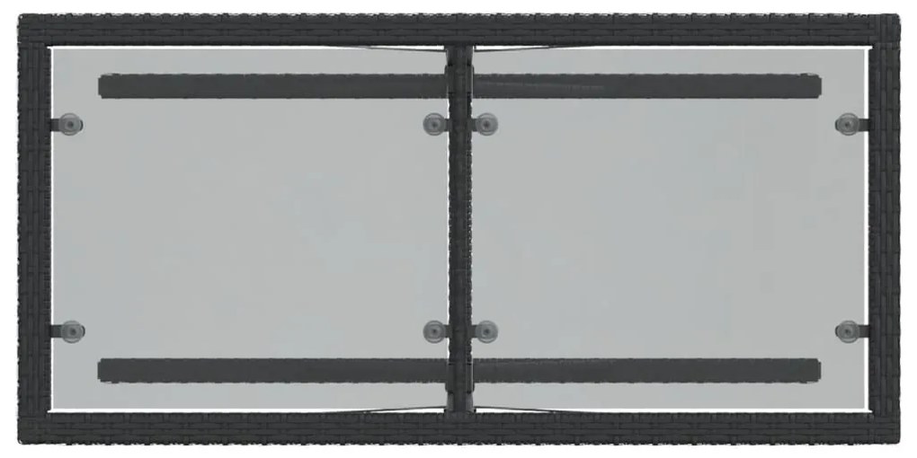 3 pcs conjunto de bistrô com almofadões vime PE preto